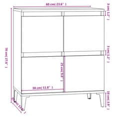 Petromila vidaXL Komoda biela 60x35x70 cm spracované drevo