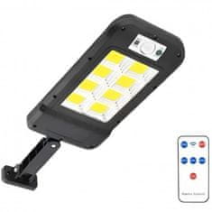 KIK  KX4963 Pouličné osvetlenie solárne 128 LED, IP65, 3000 mAh čierne