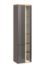 COMAD Kúpeľňová závesná skrinka vysoká Bahama 800 2D sivý grafit/dub votan