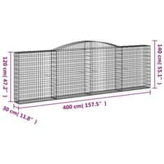 Petromila vidaXL Oblúkové gabionové koše 2 ks 400x30x120/140 cm pozink. železo