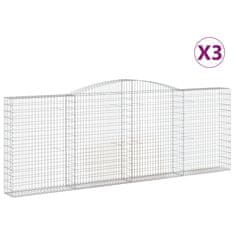 Vidaxl Oblúkové gabionové koše 3 ks 400x30x140/160 cm pozink. železo