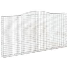 Vidaxl Oblúkový gabionový kôš 9 ks 400x30x200/220cm pozinkované železo