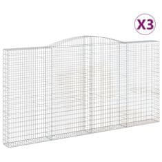 Vidaxl Oblúkový gabionový kôš 3 ks 400x30x200/220cm pozinkované železo