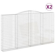 Vidaxl Oblúkový gabionový kôš 2 ks 400x30x220/240cm pozinkované železo