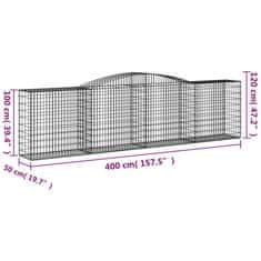 Petromila vidaXL Oblúkové gabiónové koše 8ks 400x50x100/120cm pozinkované železo