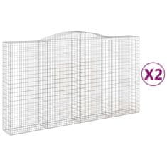 Vidaxl Oblúkový gabionový kôš 2 ks 400x50x220/240cm pozinkované železo