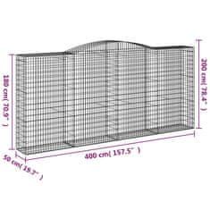 Petromila vidaXL Oblúkové gabiónové koše 6ks 400x50x180/200cm pozinkované železo