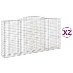 Vidaxl Oblúkový gabionový kôš 2 ks 400x50x200/220cm pozinkované železo