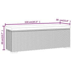 Petromila vidaXL Lavička s vankúšom hnedá 110x30x40 cm polyratan