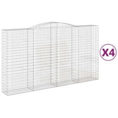 Vidaxl Oblúkový gabionový kôš 4 ks 400x50x220/240cm pozinkované železo