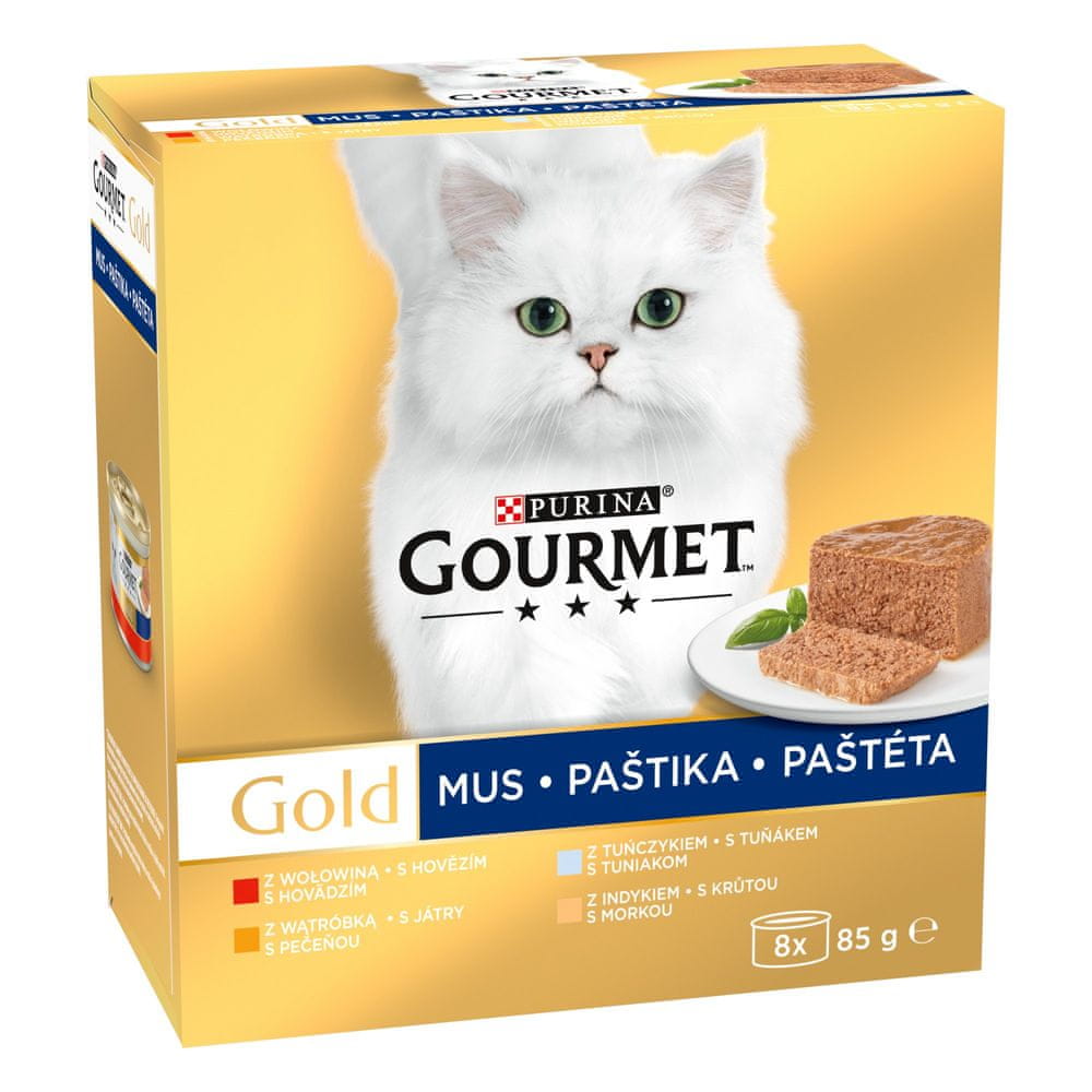 Gourmet GOLD multipack tuniak, pečeň, morka, hovädzie 96x85 g