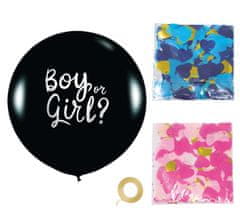 Guirca Guľatý balón s konfetami Gender Reveal 60cm