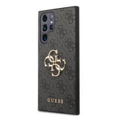 Guess Zadný kryt PU 4G Metal Logo pre Samsung Galaxy S23 Ultra Grey