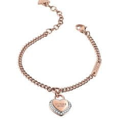 Guess Módny pozlátený náramok Fine Heart JUBB01422JWRG (Rozmer 17 - 21 cm - L)