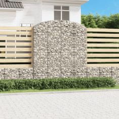 Vidaxl Oblúkový gabionový kôš 200x50x220/240 cm pozinkované železo