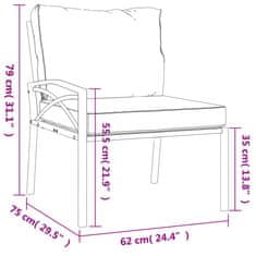 Petromila vidaXL 6-dielna záhradná sedacia súprava a sivé vankúše oceľ