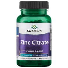 Swanson Zinc Citrate, Zinok Citrát, 50 mg, 60 kapsúl