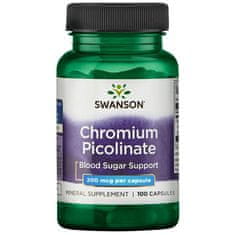 Swanson Chromium Picolinate, 200mcg, 100 kapsúl