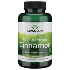 Swanson Full Spectrum Cinnamon 375 mg (širokospektrálny prípravok zo škorice), 180 kapsúl