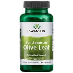 Swanson Full Spectrum Olive Leaf, 400mg (Extrakt z olivových listov), 60 kapsúl