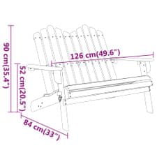 Vidaxl Adirondack Záhradná lavička 126 cm masívne akáciové drevo