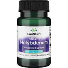 Swanson Molybdén Chelated (molybdén glycinát v chelátovej väzbe), 400 mcg, 60 rastlinných kapsúl