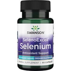 Swanson SelenoExcell, Organický Selén, 200 mcg, 60 kapsúl