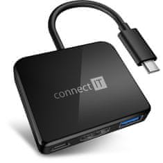 Connect IT USB Hub USB-C/ USB-C, HDMI, USB 3.0 - černý