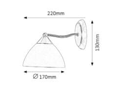 Rabalux REGINA nástenné svietidlo max. 1x40W | E14 | IP20 - bronzová