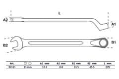 BGS technic Očkoplochý kľúč 21 mm vyhnutý - BGS 30121