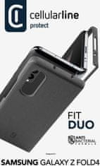 CellularLine zadní kryt Fit Duo pro Samsung Galaxy Z Fold4, PU kůže, čierna