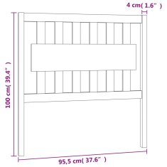 Vidaxl Čelo postele sivé 95,5x4x100 cm masívna borovica