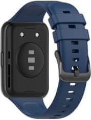 FIXED silikonový řemínek pro Huawei Watch FIT 2, modrá