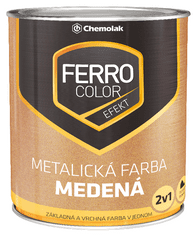 Chemolak FERRO COLOR EFEKT - Metalická antikorózna farba 2v1 medená (efekt) 0,75 L