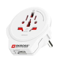 Skross cestovný adaptér Europe USB pre cudzincov v ČR, vr. 1x USB 2400mA PA30USB