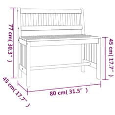 Petromila vidaXL Záhradná lavička 80 cm eukalyptový masív