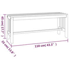 Vidaxl Záhradná lavička 110 cm eukalyptový masív