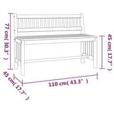 Vidaxl Záhradná lavička 110 cm eukalyptový masív