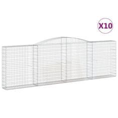 Vidaxl Oblúkové gabionové koše 10 ks 400x30x120/140 cm pozink. železo