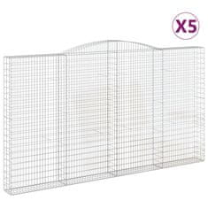 Vidaxl Oblúkový gabionový kôš 5 ks 400x30x220/240cm pozinkované železo