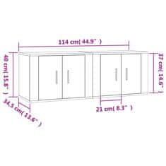 Vidaxl Nástenné TV skrinky 2 ks lesklé biele 57x34,5x40 cm