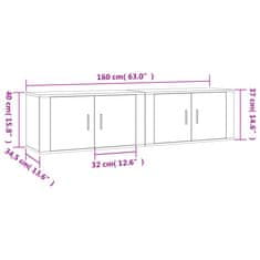 Vidaxl Nástenné TV skrinky 2 ks dub sonoma 80x34,5x40 cm