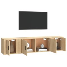 Vidaxl 3-dielna súprava TV skriniek dub sonoma spracované drevo