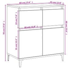 Petromila vidaXL Komoda čierna 60x35x70 cm spracované drevo