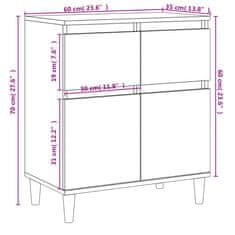 Petromila vidaXL Komoda sivý dub sonoma 60x35x70 cm spracované drevo