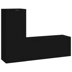 Vidaxl 2-dielna súprava TV skriniek čierna kompozitné drevo