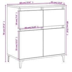 Petromila vidaXL Komoda hnedý dub 60x35x70 cm spracované drevo