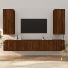 Vidaxl 6-dielna súprava TV skriniek hnedý dub spracované drevo