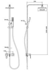 CERSANIT Sprchový stĺp s pákovou batériou mille, chróm (S951-339)