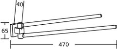 Mexen Rufo dvojramenný držiak uterákov, otočný, čierna (7050925-70)